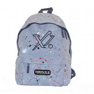 Sac à dos Gris Clair- Motifs jets d'encre avec logo Noir