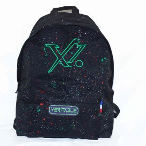 Sac à dos Noir- Motifs jets d'encre avec logo Vert